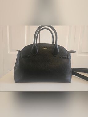 Coach Black Leather Empire 28 Satchel w/ Top Handles & Detachable Strap